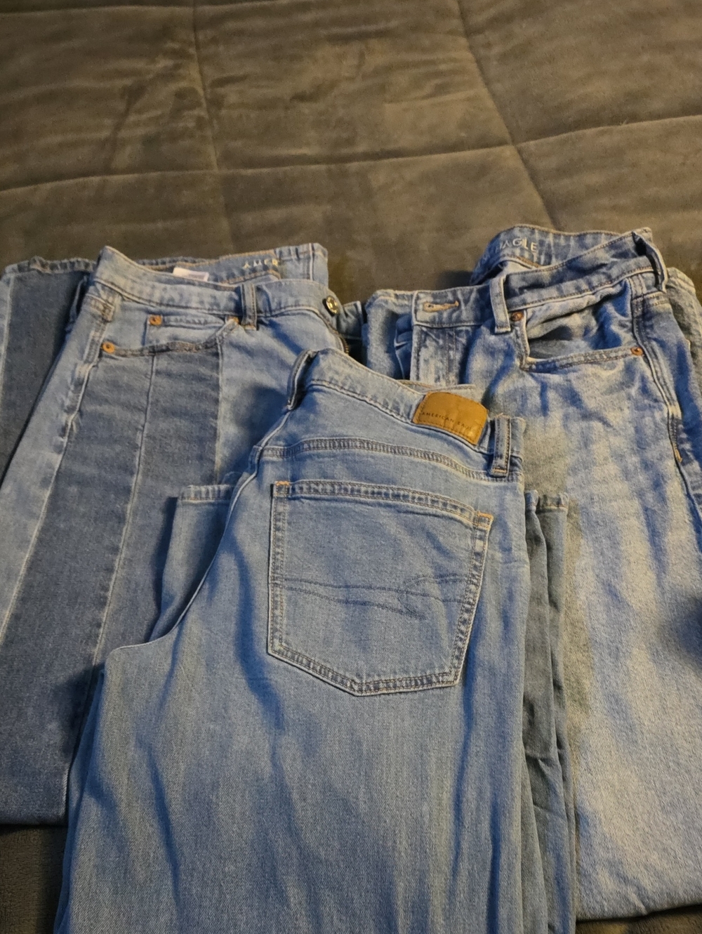 American Eagle Outfitters Light Blue Straight Leg Jeans Trio